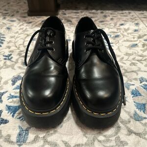 Dr. Martens Black Leather Platform 1461 Quad